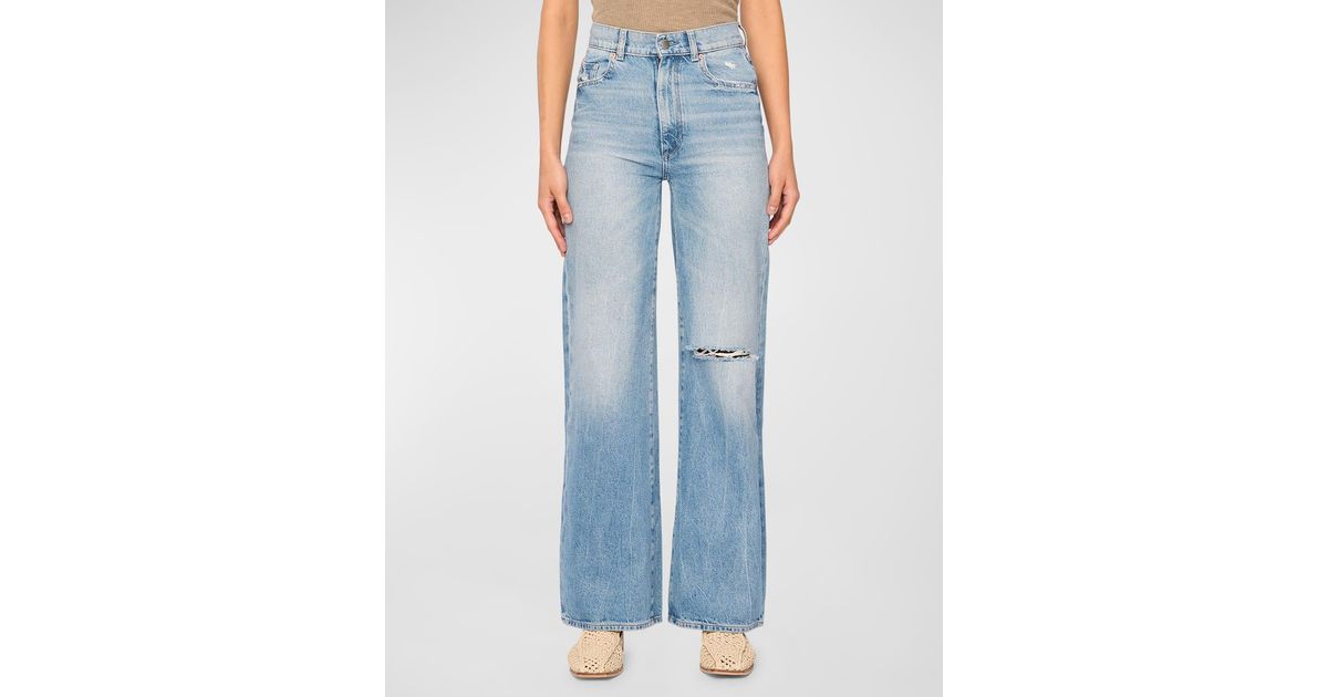 DL1961 Hepburn Wide-leg High Rise Vintage Jeans in Blue