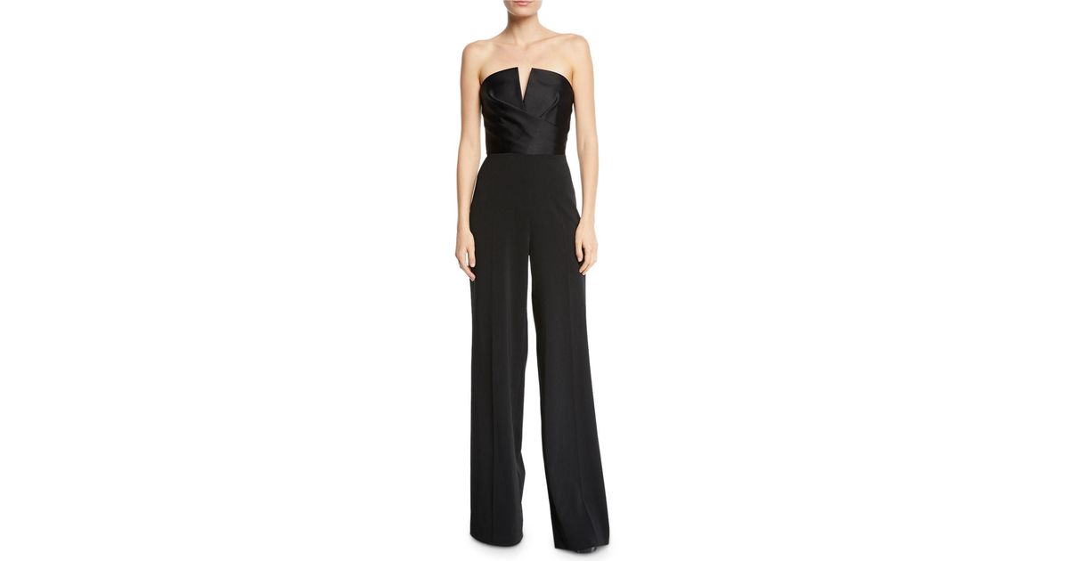 jay godfrey dawson strapless satin jumpsuit