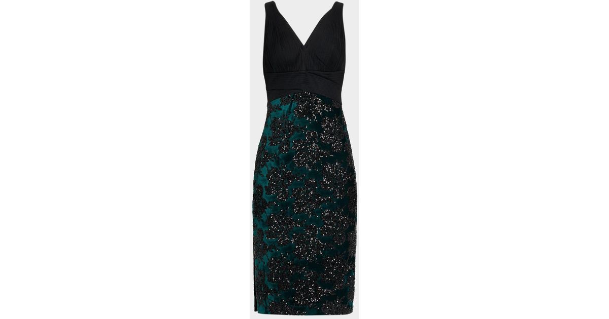 green emerald velvet dress Aidan Mattox Long Formal 3/4 Sleeve Dress MD1E204628