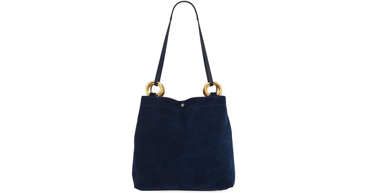 tory burch blue suede bag