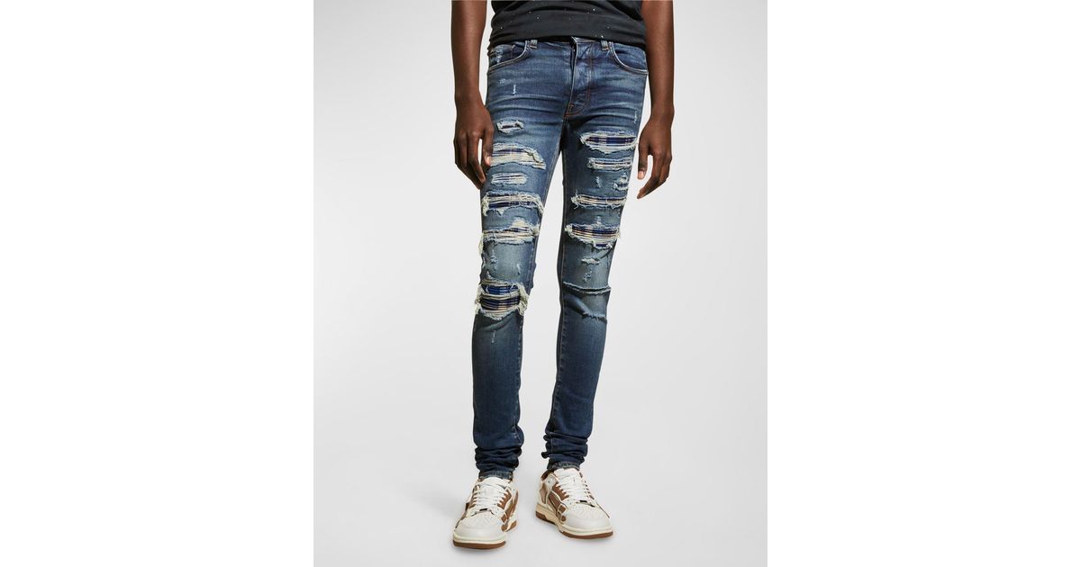 Amiri Plaid Bandana Thrasher Jeans in Blue for Men Lyst