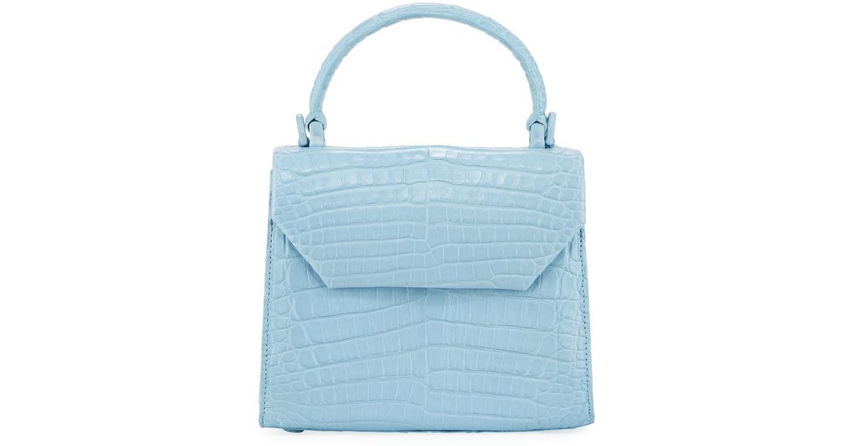 blue crocodile bag