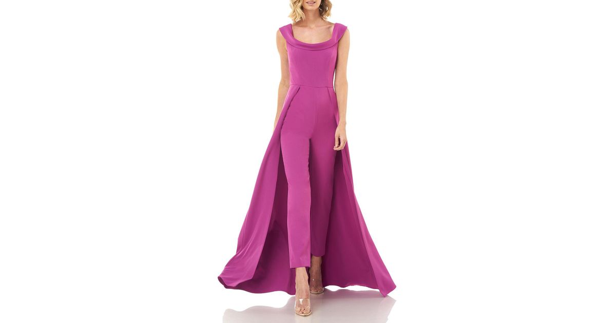 kay unger stretch crepe jumpsuit