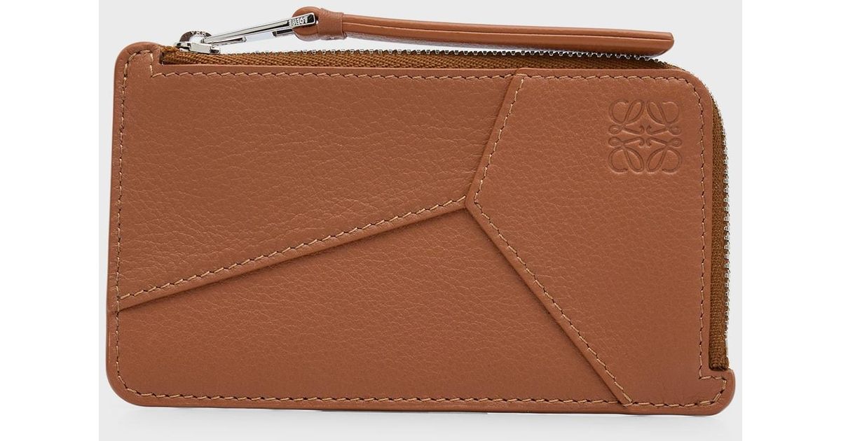 Loewe Puzzle Edge Leather Coin Card Holder in Brown Lyst