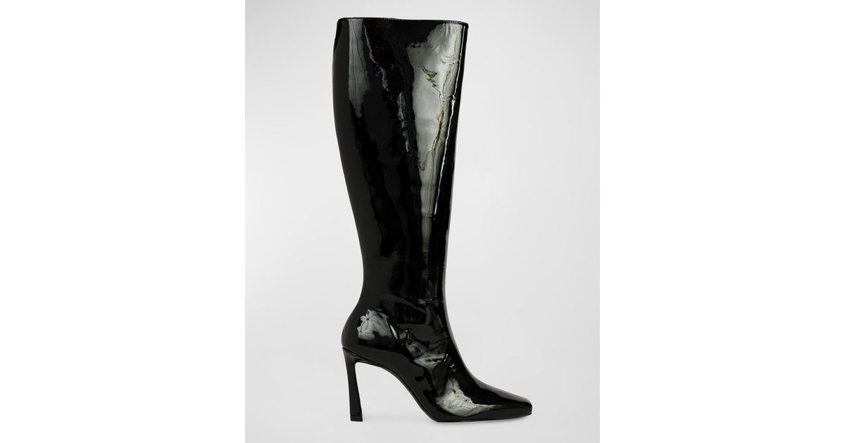 patent black stilettos