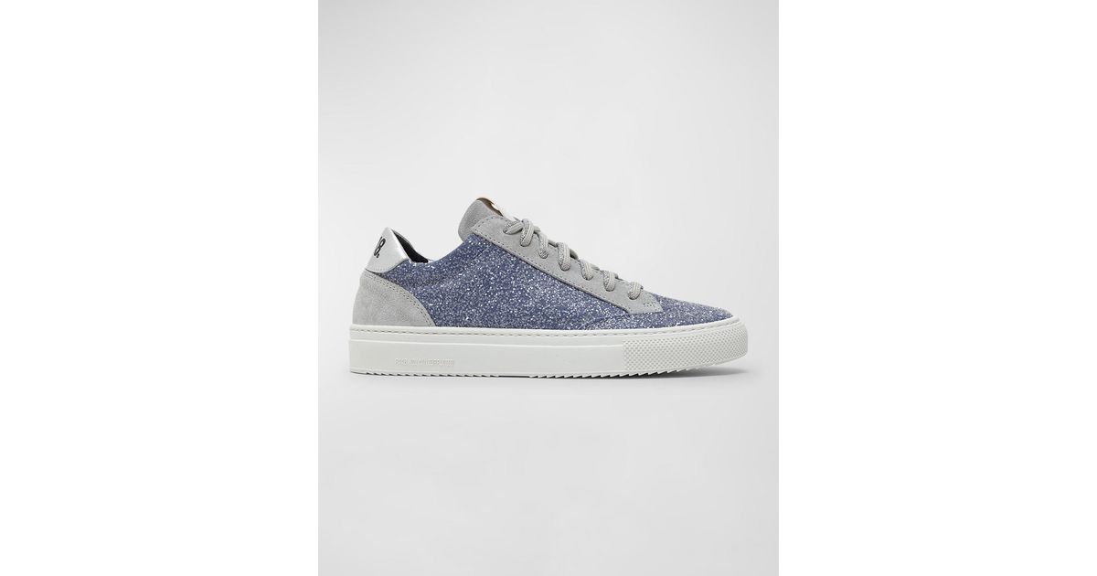 P448 Soho Glitter Lowtop Sneakers in Blue Lyst