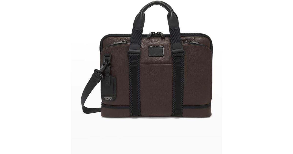 Tumi Academy Leather Briefcase in Black Lyst