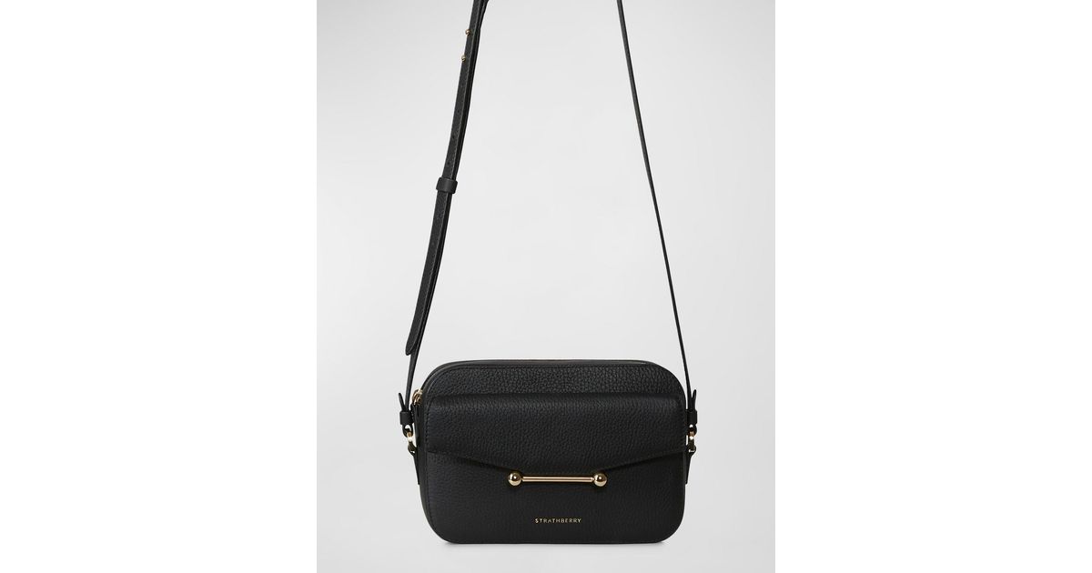 Strathberry Mosaic Zip Leather Camera Crossbody Bag in Black Lyst