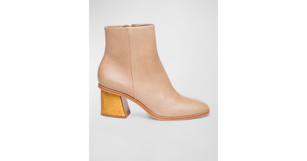 Bernardo Nantucket Leather Blockheel Booties in White Lyst