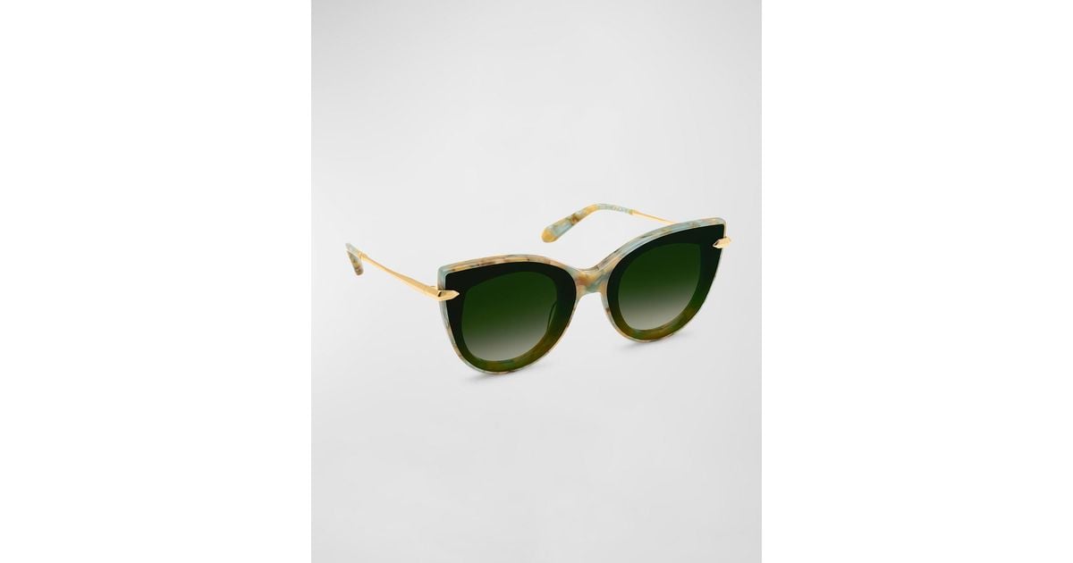 Krewe Laveau Nylon Acetate Metal Cat eye Sunglasses in Green Lyst