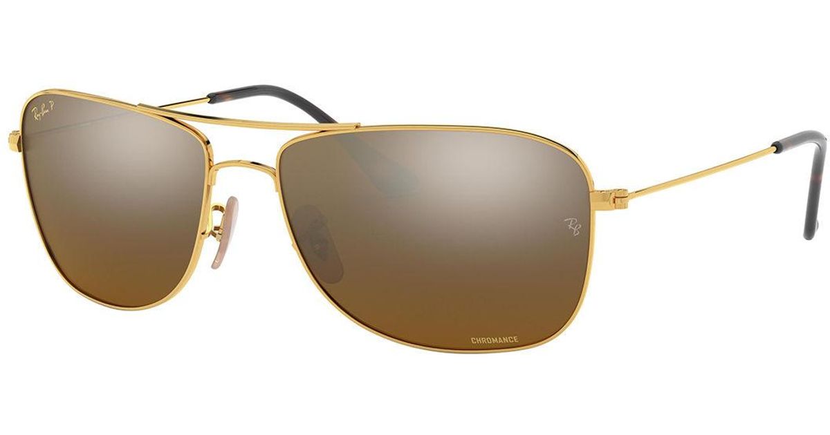 Ray-Ban Men's Rb3543 Chromance Polarized Sunglasses in Gold (Metallic ...