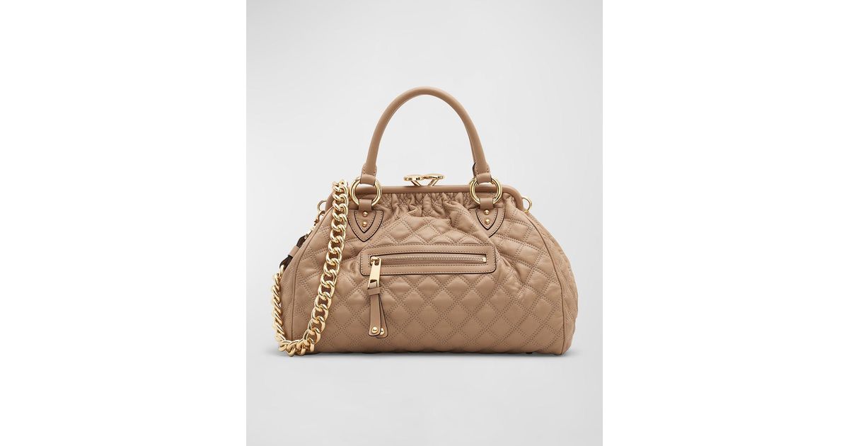 Marc Jacobs Re-edition Quilted Leather Stam Bag in Natural | Lyst