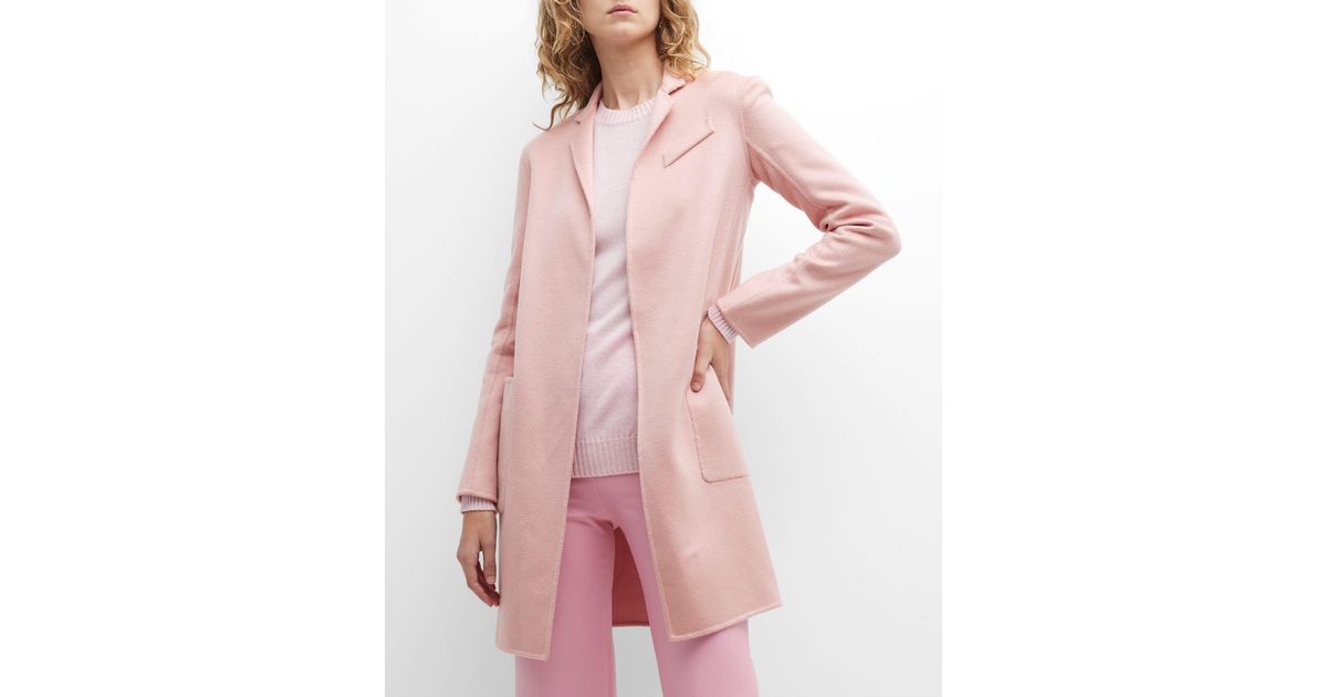 Adam Lippes Gina Open-front Short Cashmere Coat in Pink | Lyst