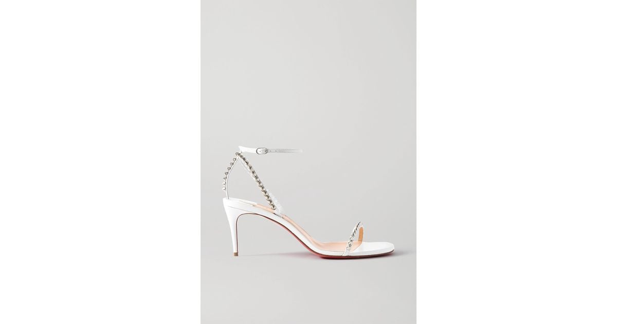 Leather heels Christian Louboutin White size 11 US in Leather - 24971757