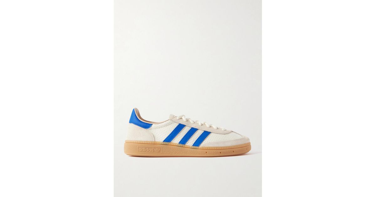 adidas Originals Handball Spezial Leather-Trimmed Mesh And Suede Sneakers  in Blue | Lyst