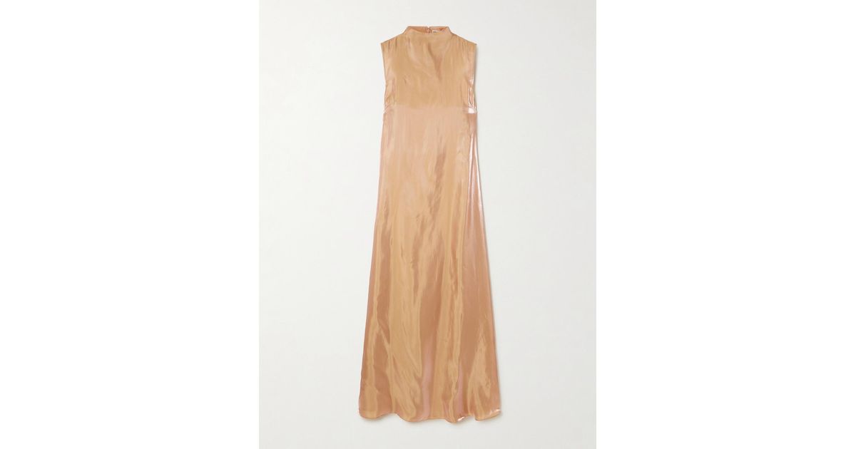 STAUD Araya Metallic Organza Turtleneck Maxi Dress in Natural | Lyst STAUD Araya Metallic Organza Turtleneck Maxi Dress in Natural | Lyst