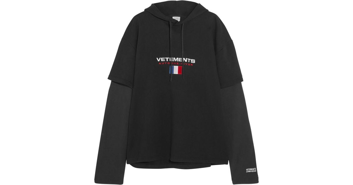 vetements layered hoodie