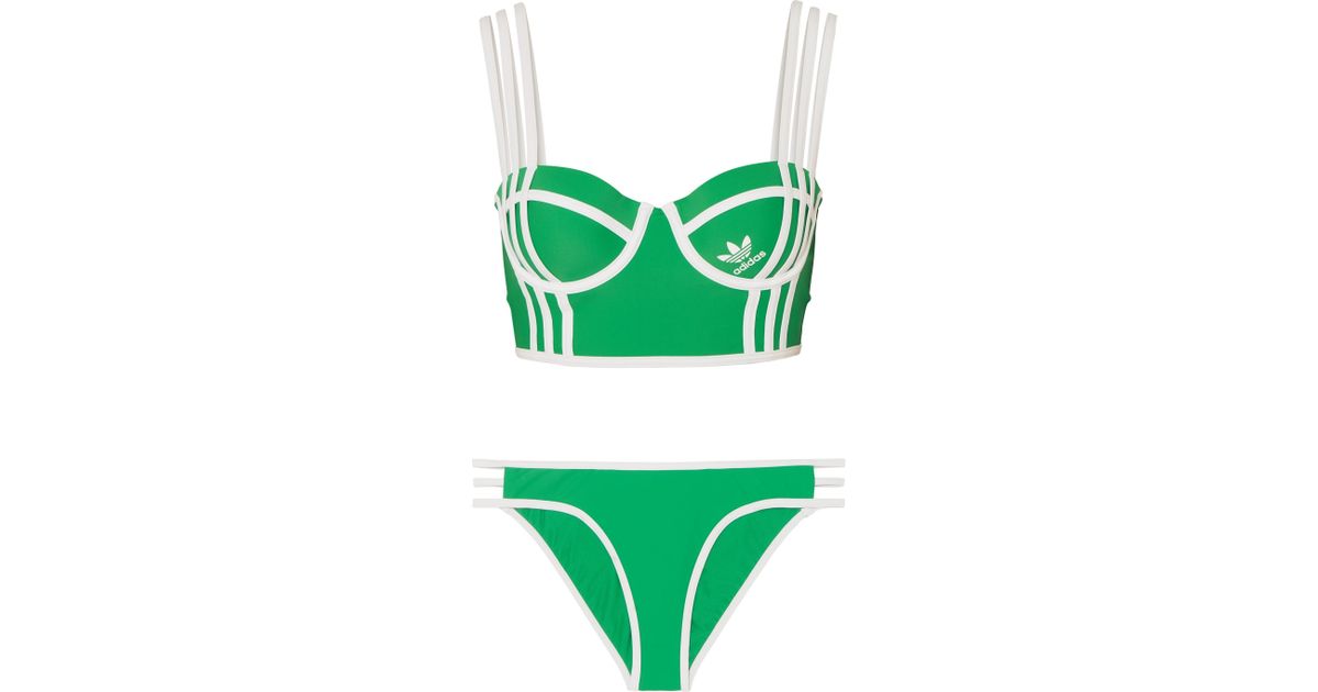 adidas Originals Synthetic + Ji Won Choi Kendall Striped Bikini in Green |  Lyst UK