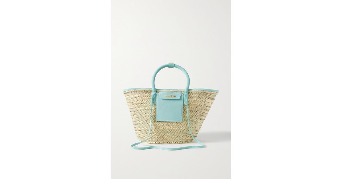 Jacquemus Soleil Large Nubucktrimmed Straw Tote in Blue Lyst UK