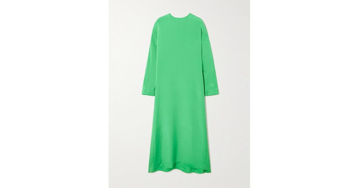 Tibi Silk Crepe De Chine Maxi Dress in Green | Lyst