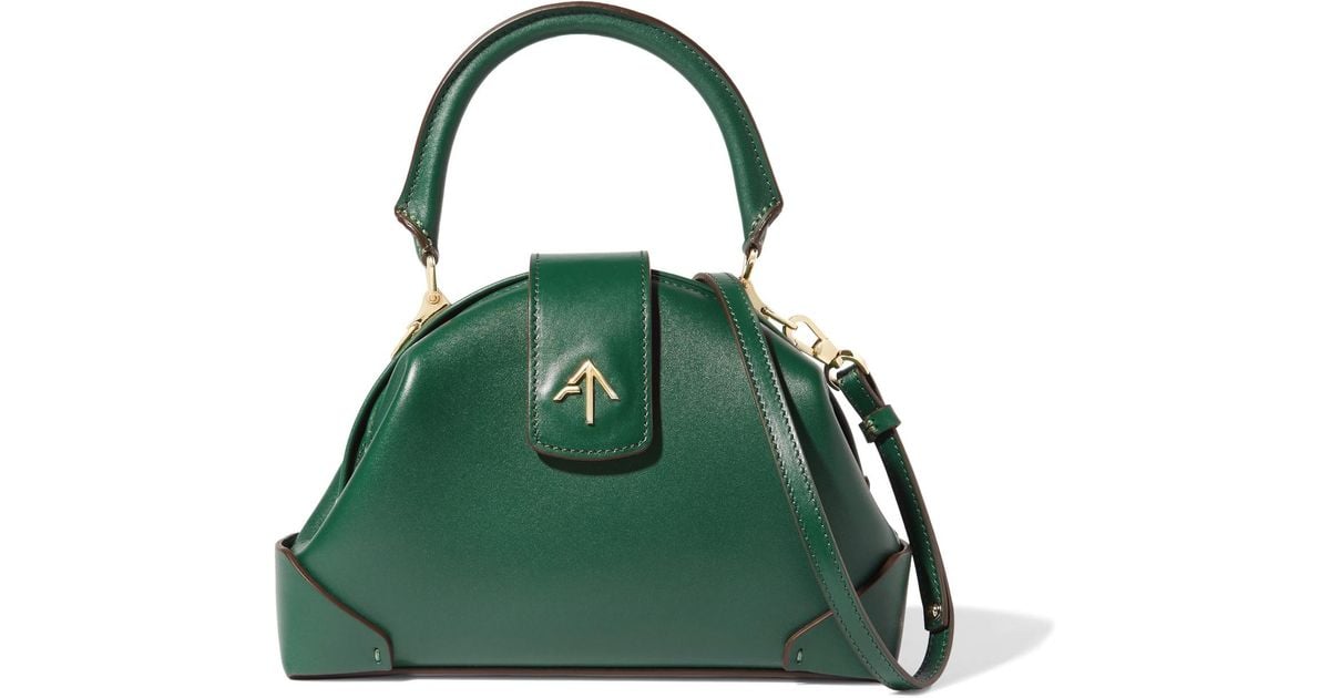 MANU Atelier Demi Leather Shoulder Bag in Green | Lyst