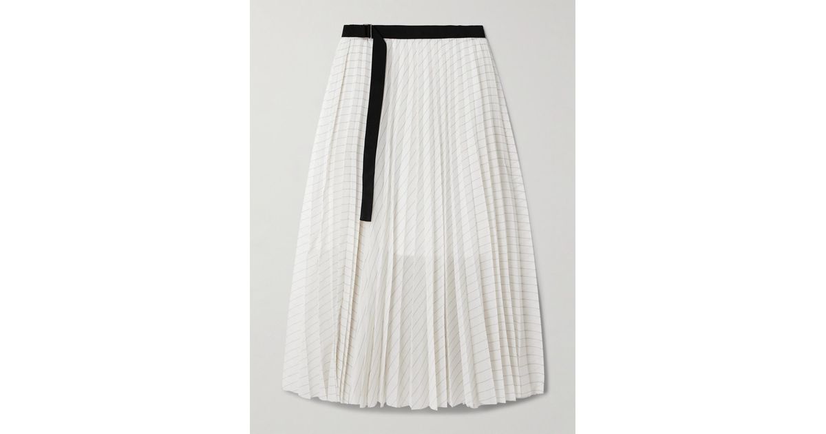 【sacai】Belted Pleated Midi Skirt SACAI | Belted Pleated Skirt | Women | Lane Crawford