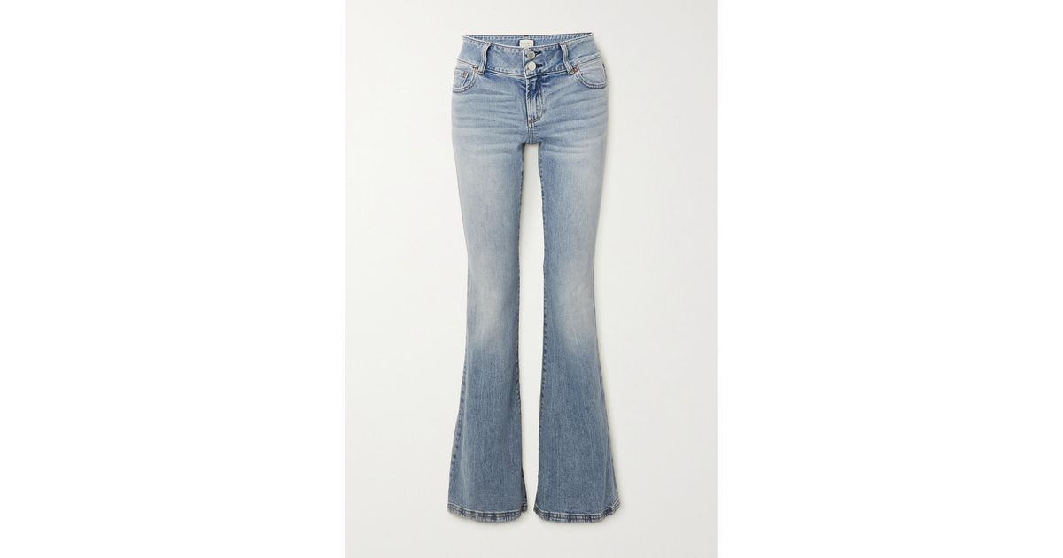 Alice + Olivia Stacey Low-rise Flared Jeans in Blue | Lyst