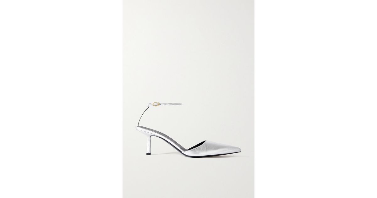 Neous Toliman Metallic Leather Pumps in White | Lyst