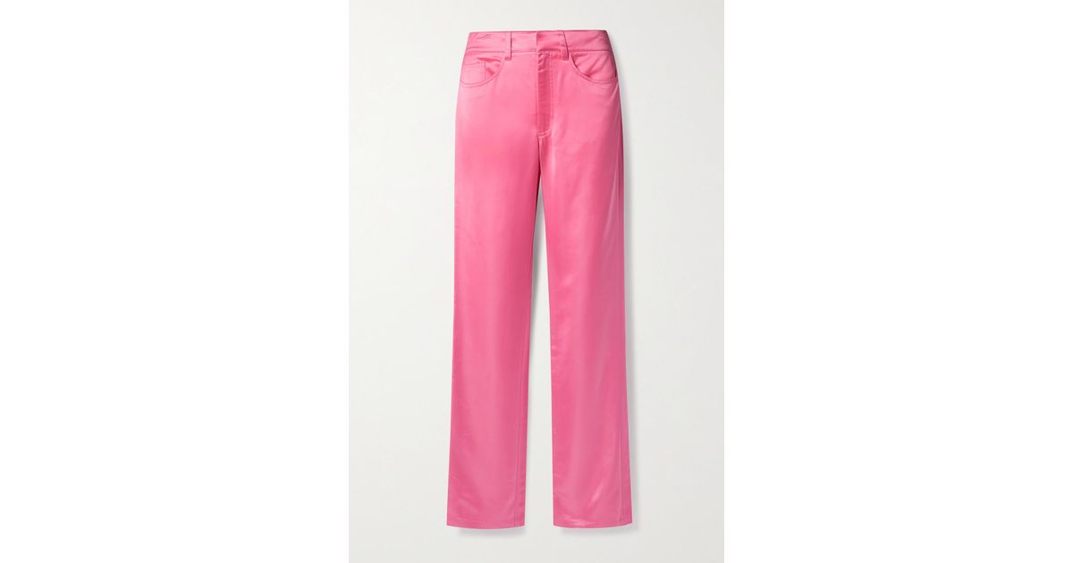A.L.C. Hartford Satin Straight-leg Pants in Pink