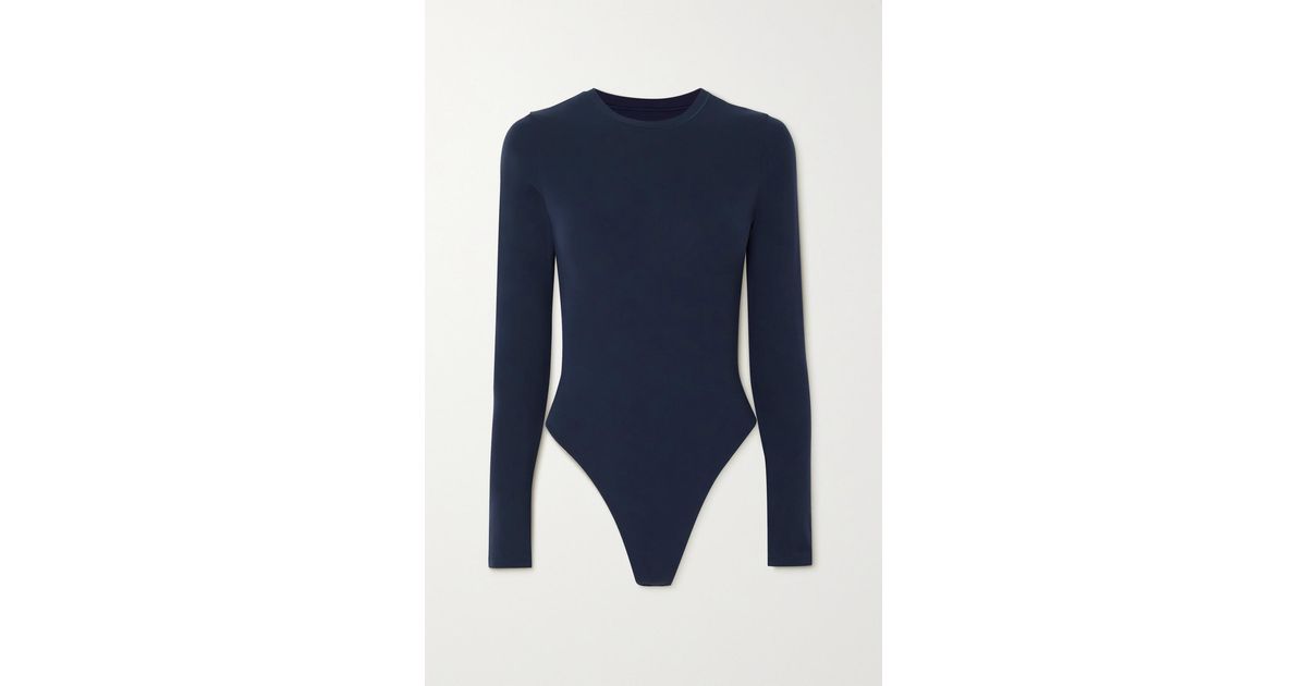 Skims Fits Everybody Square Neck Bodysuit – Navy – String-body Aus  Stretch-jersey in Blau