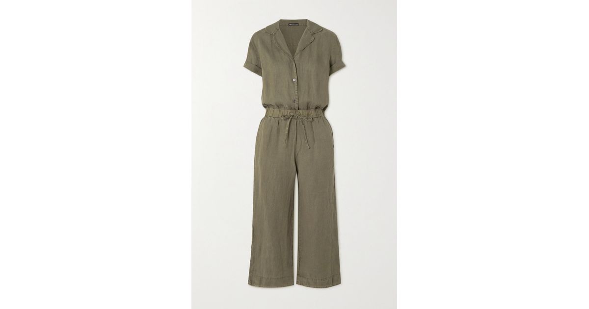James Perse Linen Jumpsuit in Green 