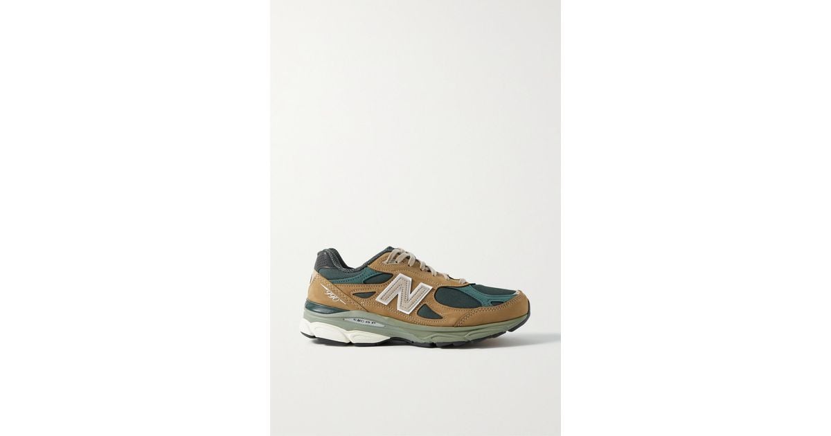 NEW BALANCE 550 suede-trimmed leather and mesh sneakers