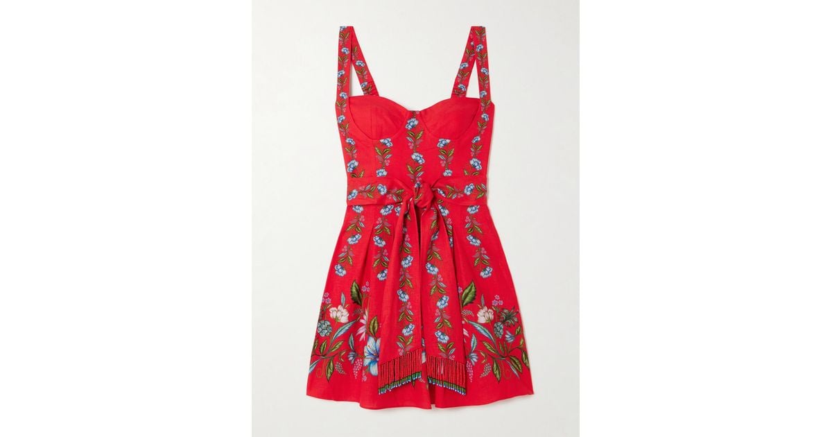 sweet bloom bouquet red sleeveless mini dress FARM Rio Sweet Bloom Bouquet Mini Dress