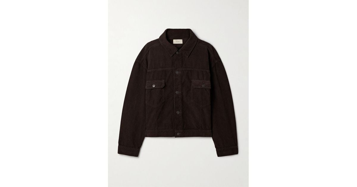 The Row Ness Cotton-Corduroy Jacket in Black | Lyst