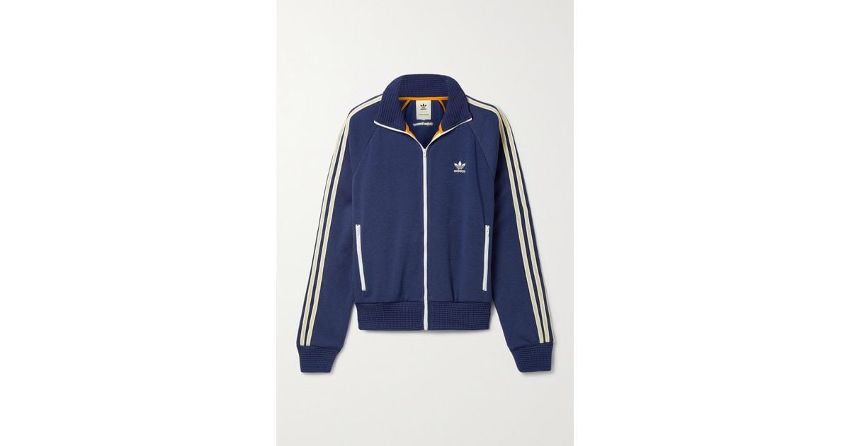 adidas Originals + Wales Bonner Crochet-trimmed Knitted Track Jacket in Blue  | Lyst