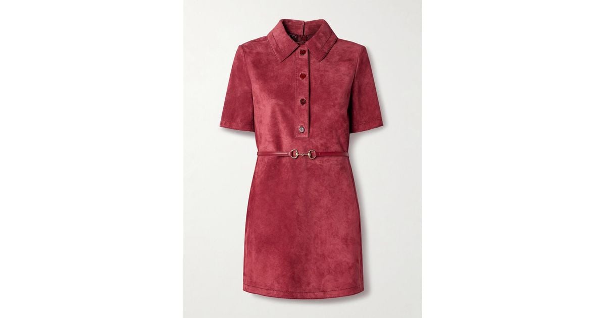 strapless open back dress Gucci // Red Leather Brixton Loafer – VSP Consignment main image 0