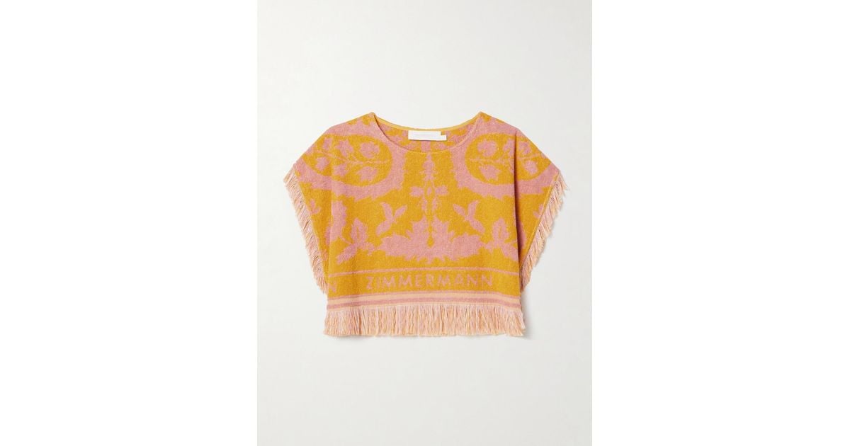 Tシャツ・カットソー ZIMMERMANN WYLIE COTTON CROP TOP 0400021707703_MUSTARDPINK?wid=