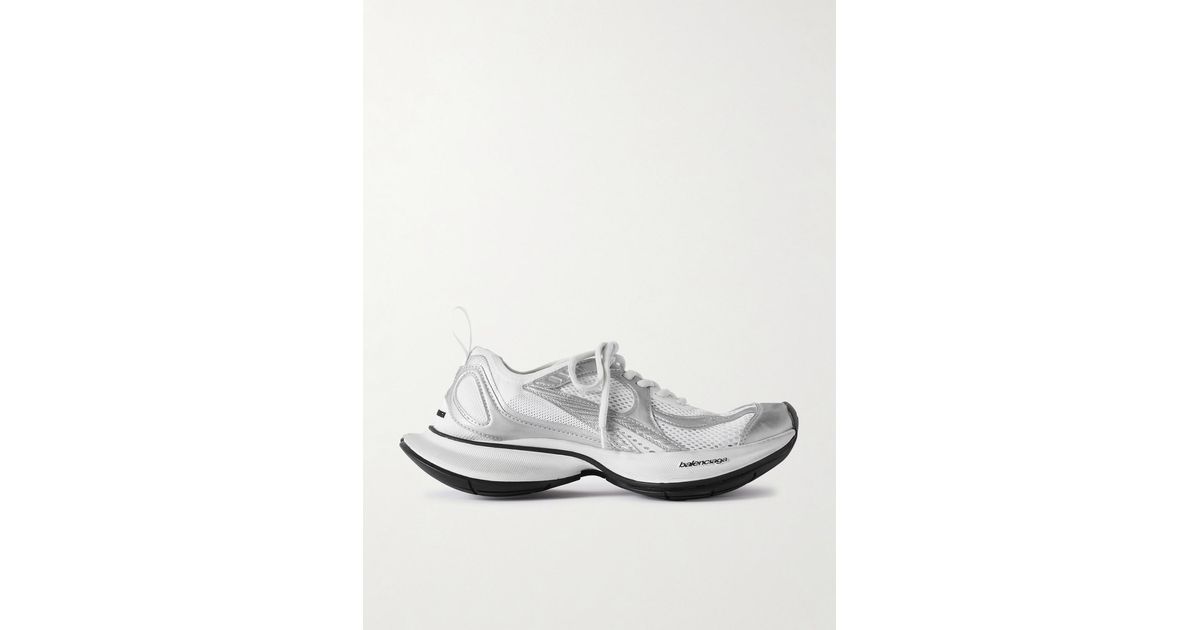 Balenciaga Circuit Mesh And Rubber Sneakers in White | Lyst