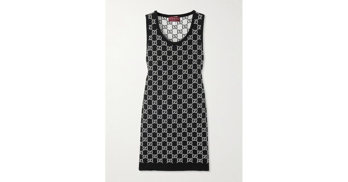 gucci gg knit dress Gg Jacquard Knit Polo Dress