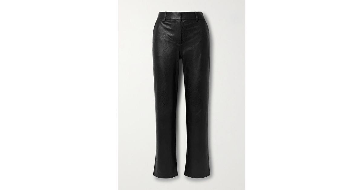 Commando Faux Stretch-leather Straight-leg Pants in Black