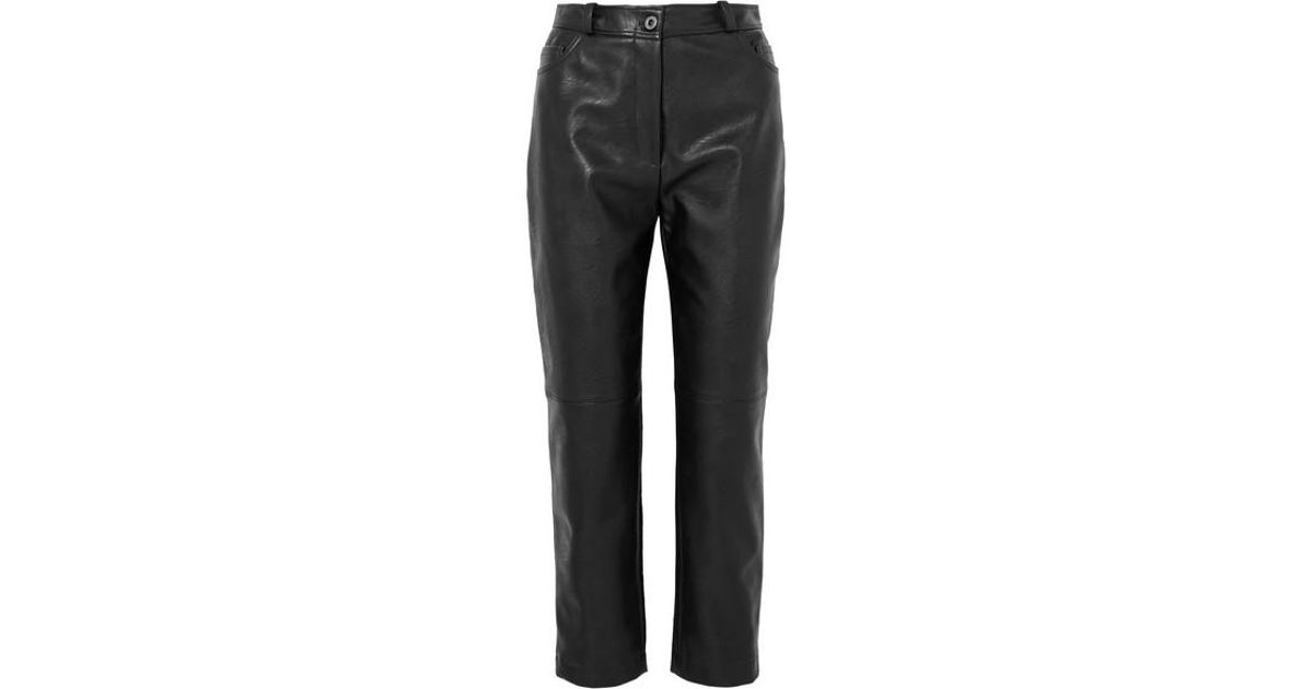 Stella McCartney High-rise Faux Leather Pants in Black | Lyst
