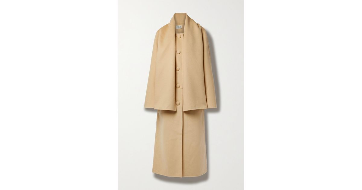 TOVE Mio Layered Wool-blend Felt Coat in Natural | Lyst