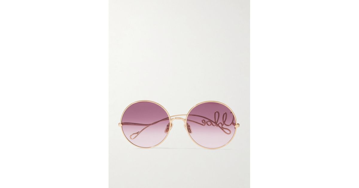 Chloé Iconic Round-Frame-Tone Sunglasses in Pink | Lyst