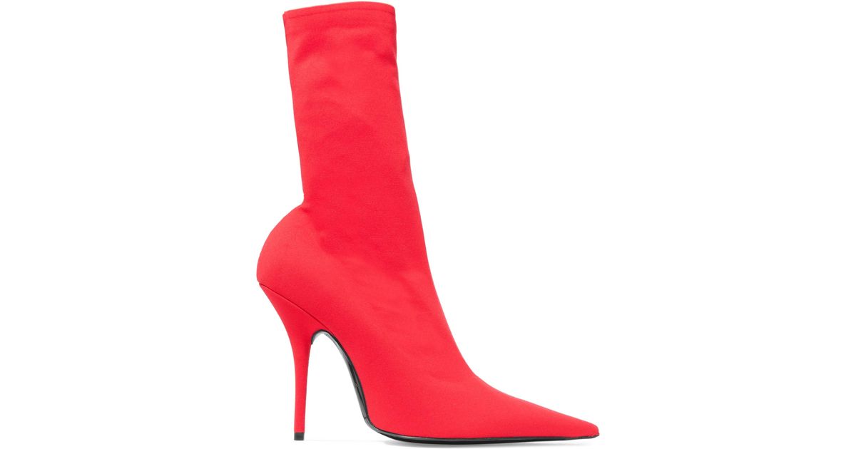 red heeled sock boots
