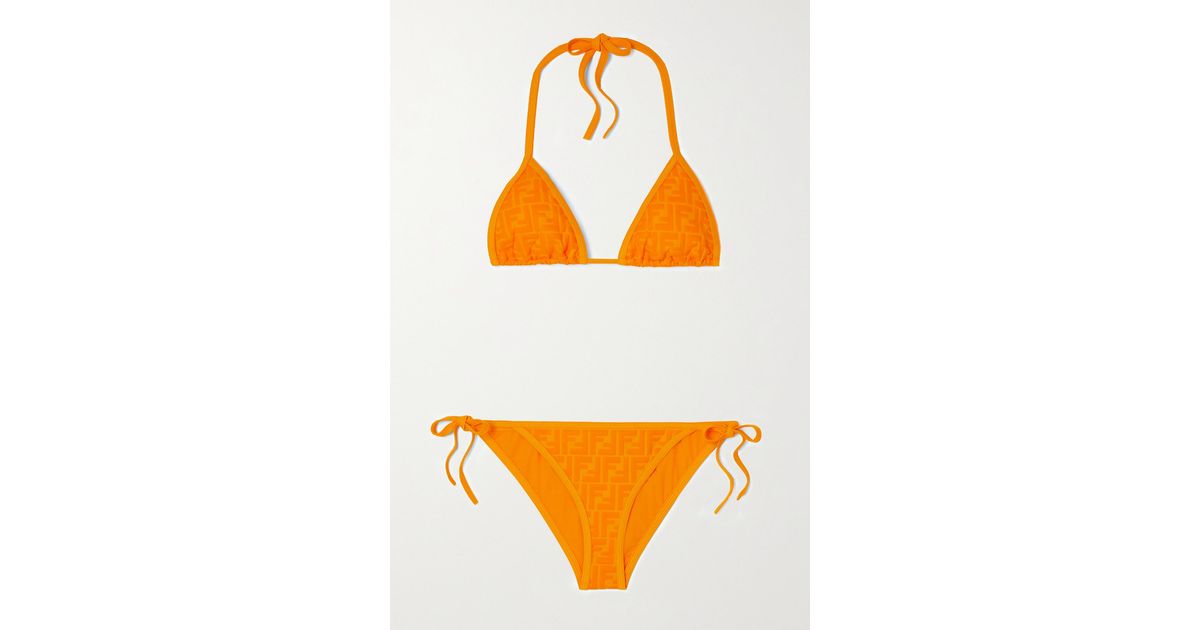 Fendi Monogram Bikini Set in Orange