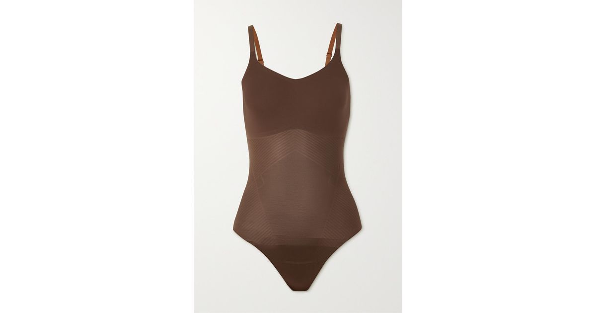 Spanx Thinstincts 2.0 Thong Bodysuit in Brown