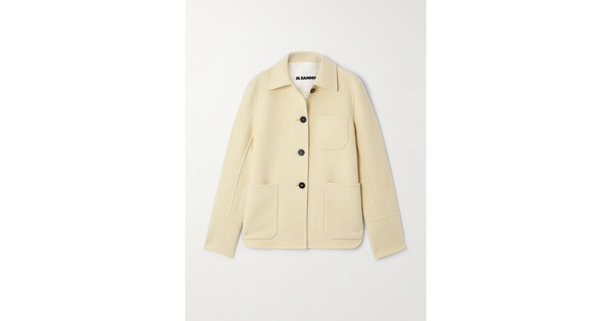 Jil Sander Brushed-Cashmere Jacket in Natural Lyst UK