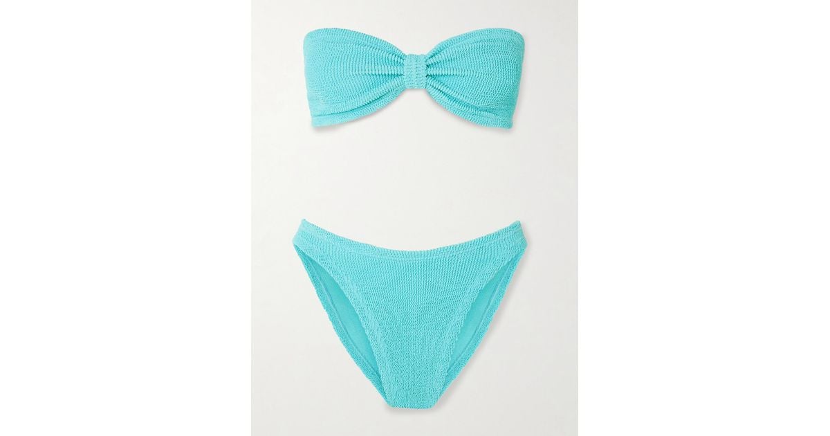 【HUNZA G】jean seersucker bandeau ビキニ HUNZA G Jean seersucker bandeau bikini | NET-A-PORTER