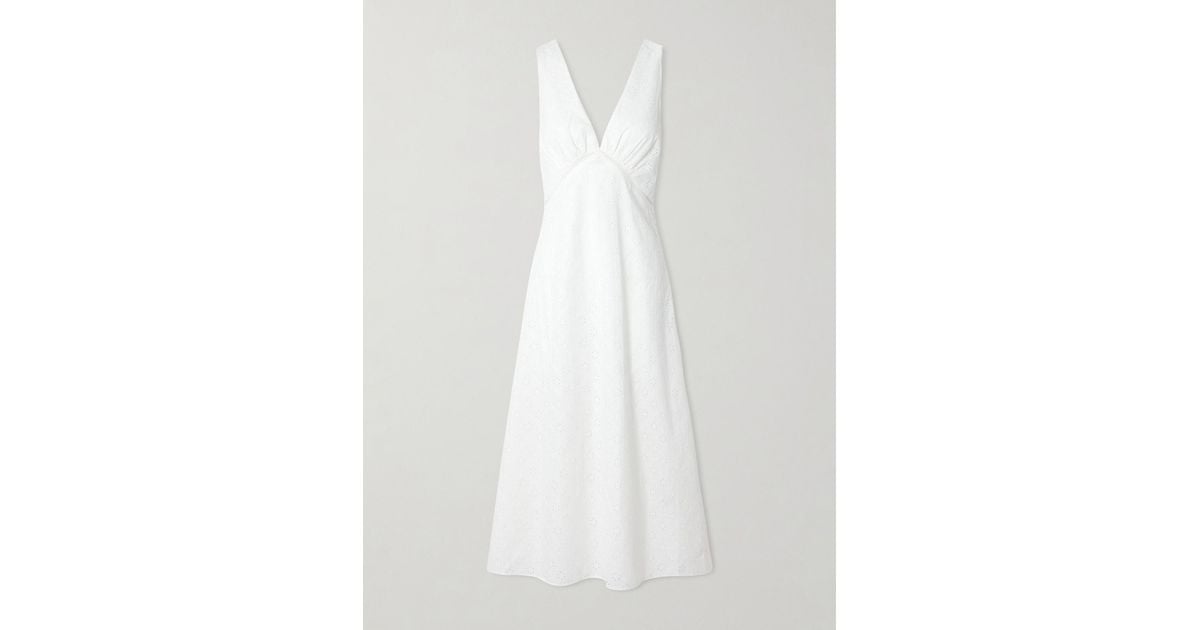 faithfull the brand maya midi dress Faithfull Maya Broderie Anglaise Midi Dress - Women - White Dresses