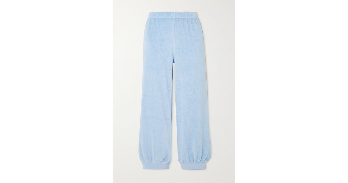 Suzie Kondi Tosk Cotton-blend Terry Track Pants in Blue | Lyst